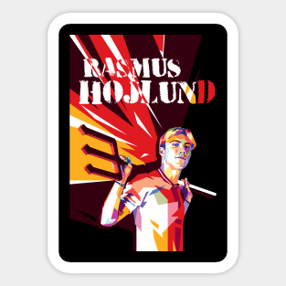 Rasmus Hojlund Colorful Pop art Illustration Sticker